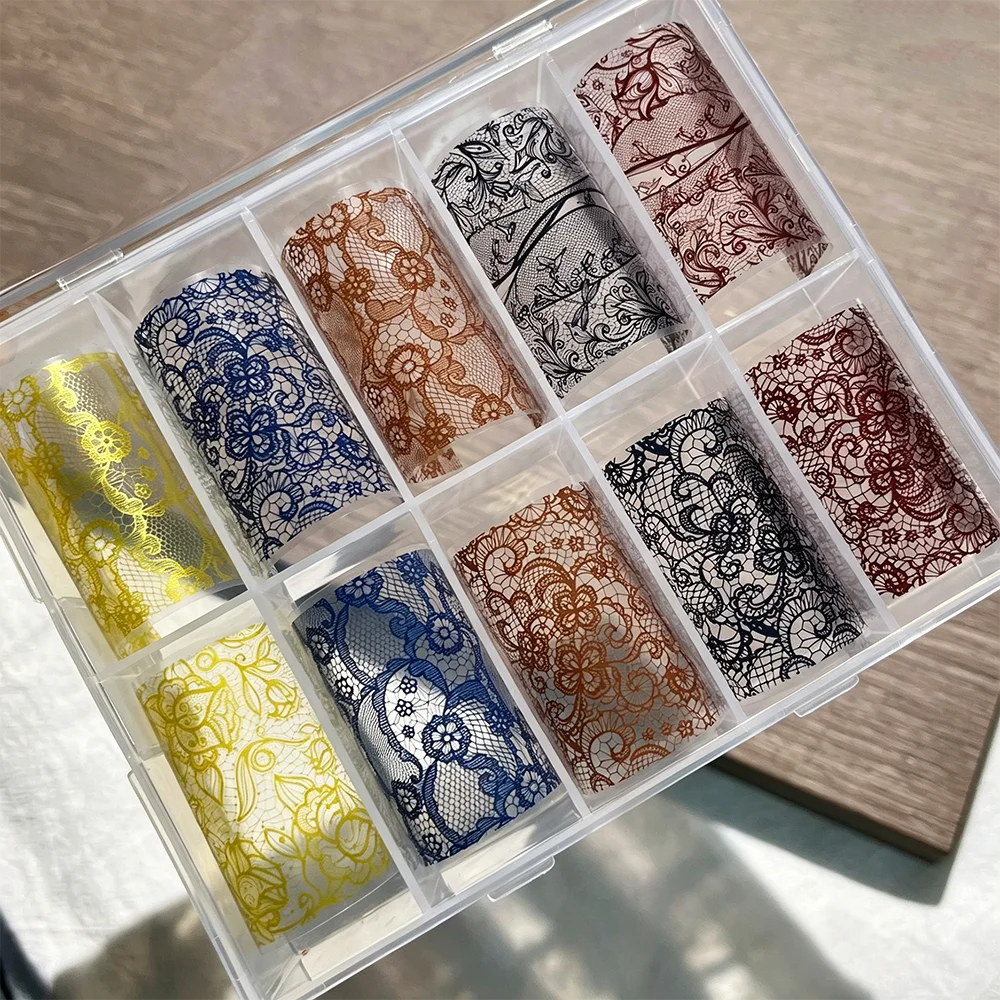 10롤 화이트 발레 레이스 네일 트랜스퍼 스티커 레트로 - Transfer Paper Carbon 리뷰 및 가격