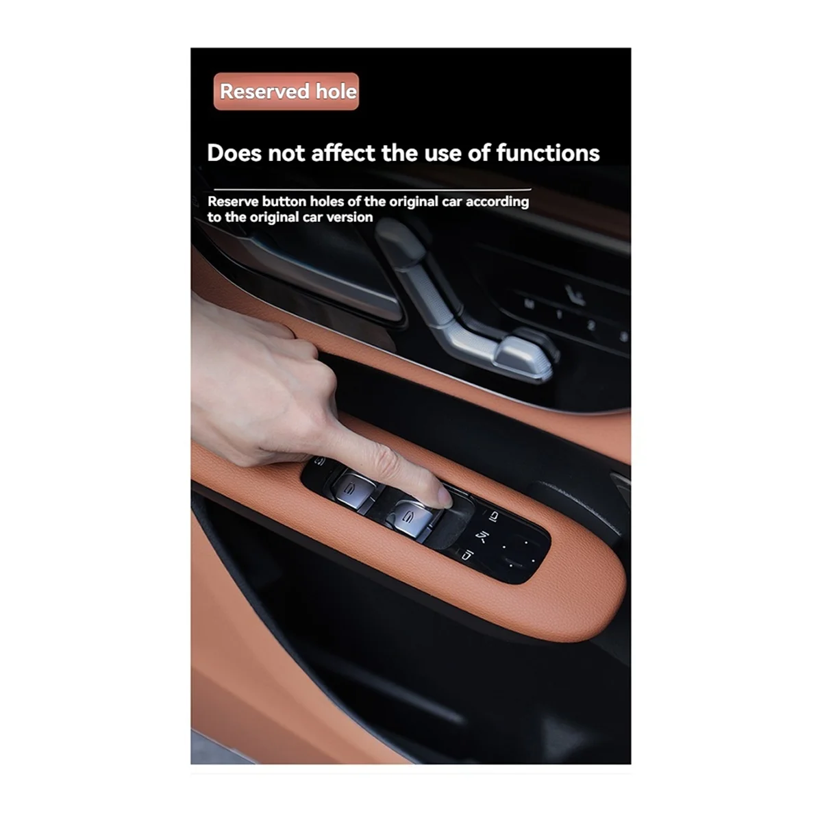 نافذة الباب رفع غطاء أزرار إطار الكسوة ملصق جلدي لمرسيدس بنز C-Class 2022-2024، أسود، LHD -T45C