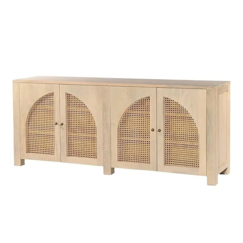 

TQH TV Cabinet All Solid Wood Living Room Large Capacity Locker Wabi Sandy Wind Simple Cabinet