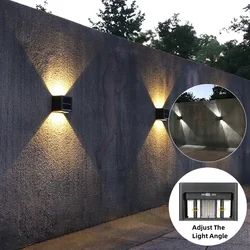 Luce solare da giardino a LED illuminazione impermeabile per esterni lampada da parete con regolazione dell'angolo balcone recinzione per scale lampade solari a risparmio energetico