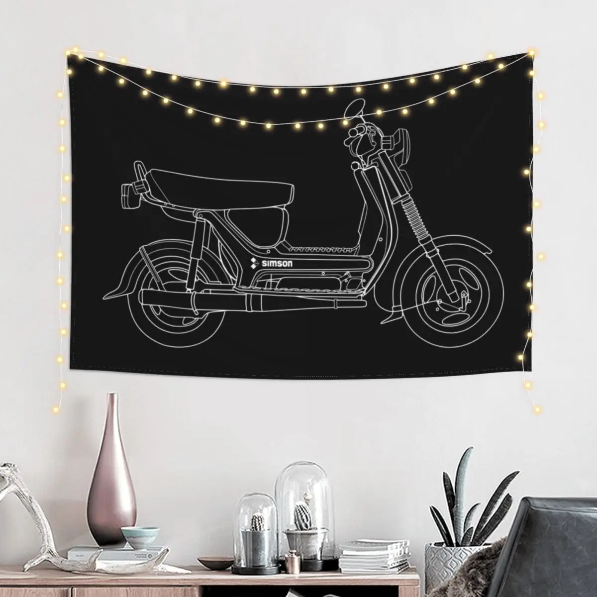 Simson SR50 scooter best t-shirt design Tapestry Bedroom Decoration Bedroom Decor Home Decoration Tapestry