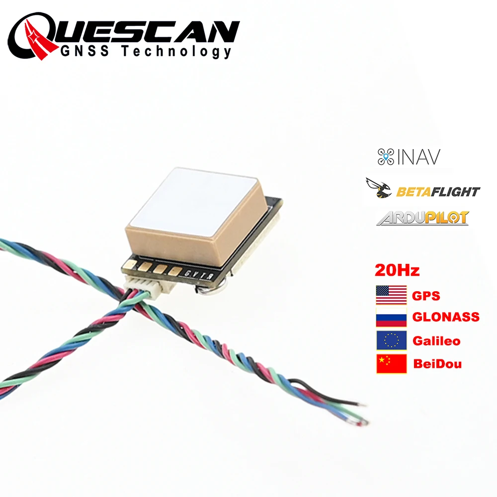 

QUESCAN 20 Гц AN121 M10 Мини GPS-модуль UBX-M10050-KB GPS ГЛОНАСС Galileo BeiDou QZSS SBAS GNSS Приемник для FPV Drone Racing