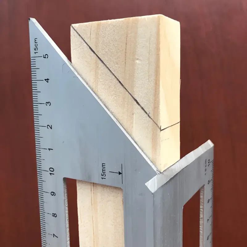 45 90 Degree Angle Ruler Woodworking Marking Gauge Accurate Measure Tool Combination Ruler 1PC Woodworking Marking Ruler