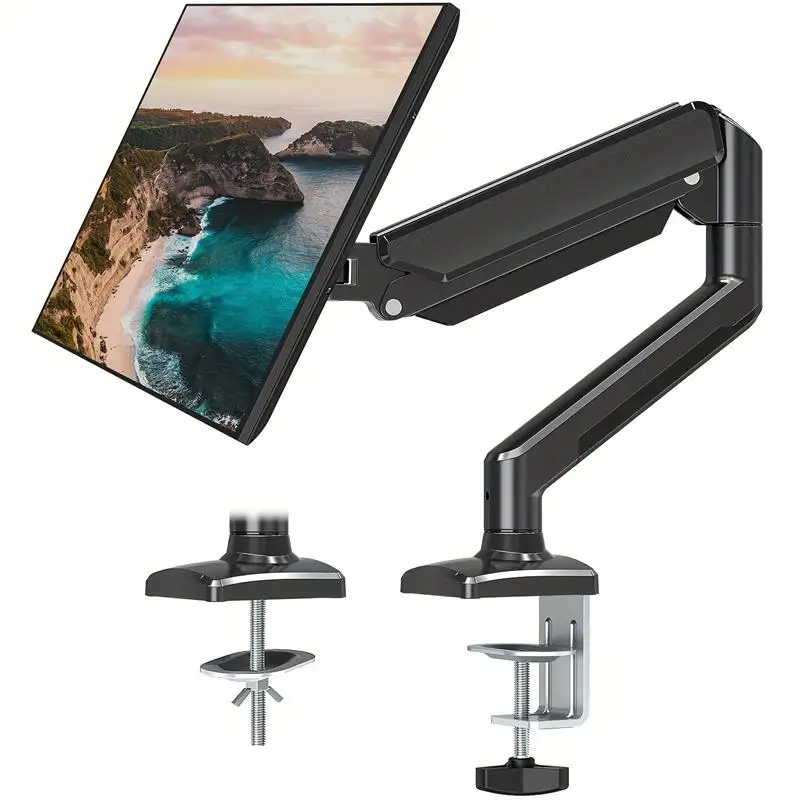 New Single Monitor Bracket Up To 32 Inches And 19.8 Lbs Per Screen Computer Desk Mount Stand Adjustable Gas Spring