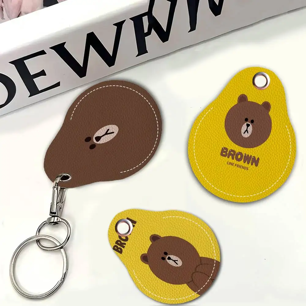 

B-Brown B-Bear 1 шт. кожаный держатель для карт с кольцом для ключей, чехол для ключей в форме капли, брелок, аксессуары для дверных замков