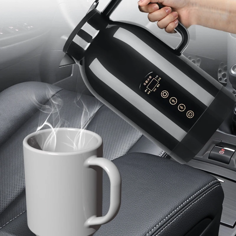 1150Ml 12V/24V Portable Electric Water Kettle Car Heating Cup Stainless Steel Water Warmer Bottle Car Kettle Electric