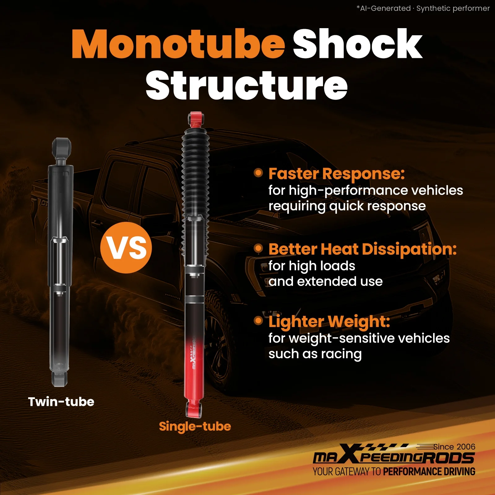Stock Lift Shock for Ford F-250 F-350 F-450 Super Duty 05-16 G3 Version
