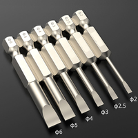Flat Head Screwdriver Bits 50mm/75mm/100mm Long Magnetic Tip Slotted Screwdriver Bits S2 Steel 1/4 Inch Shank Flat Head Bit