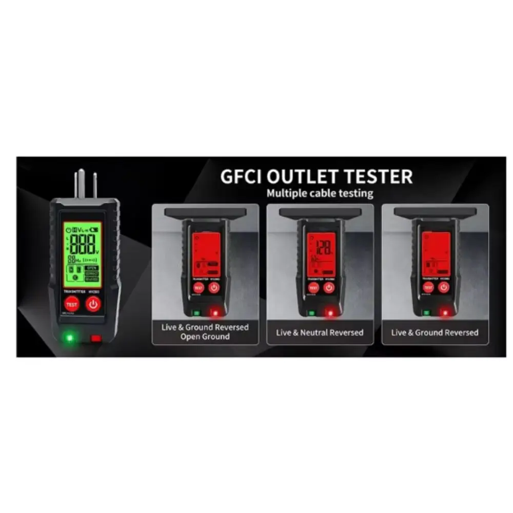 Handheld Receiver Circuit Breaker Finder Automatic Detection Branch Line Review GFCI Check Digital Display for US Plug