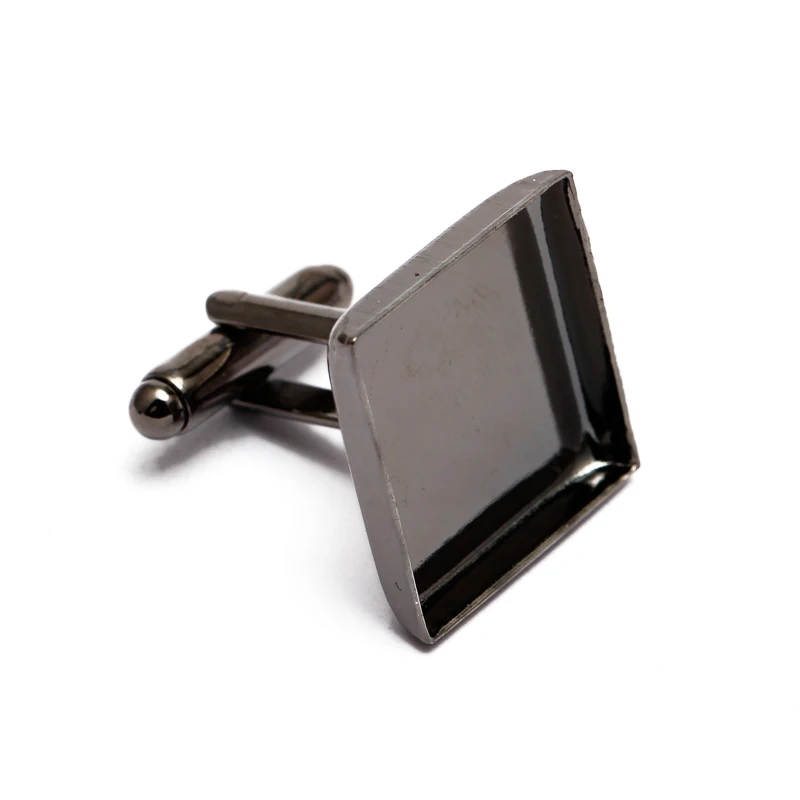 10pcs/lot Square 16mm Cabochon Base Cufflink Settings Spacer Blank Base Bezel Trays for Photo Cobochon Cameo Cufflinks DIY Craft