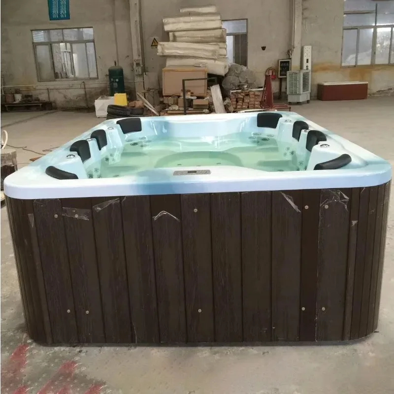 8-person Acrylic Outdoor Massage Surfing Bathtub, Intelligent Constant Temperature Heated Hot Spring Bathtub, Hydrotherapy Spa