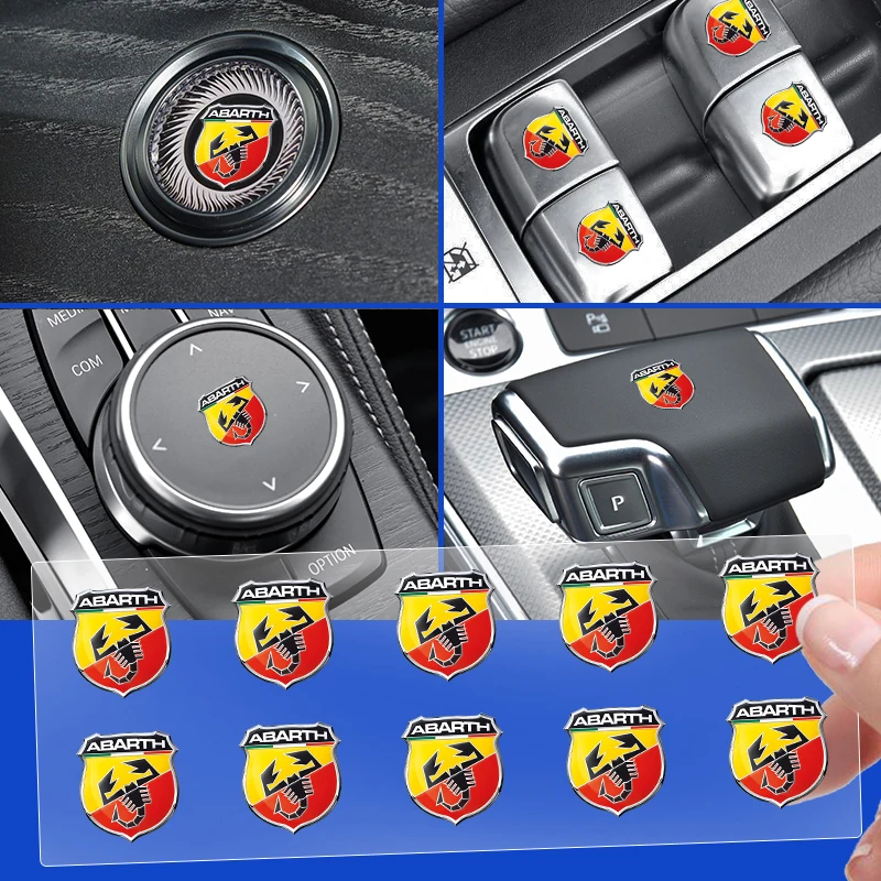 Adesivos 3D para Volante de Carro, Emblemas e Acessórios Automotivos para Fiat Abarth Punto 124/125/500 Stilo Ducato