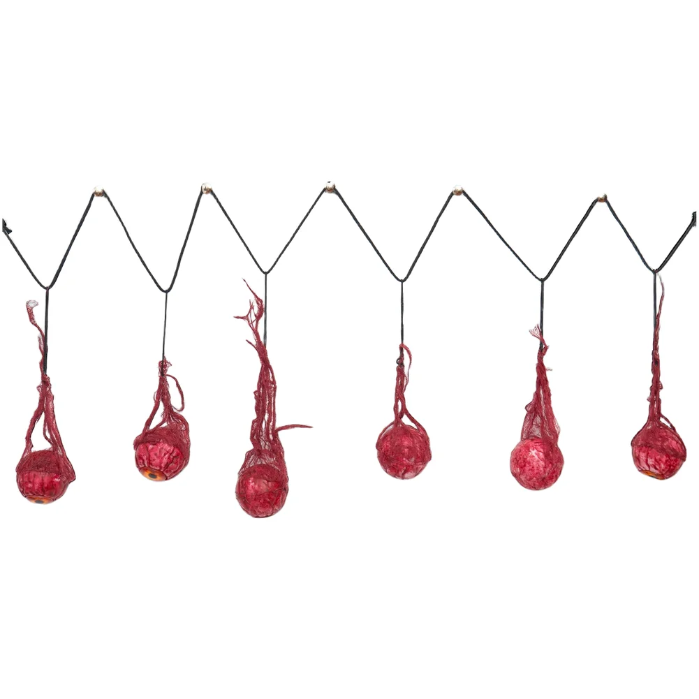 6Pcs Hanging Bloody Eyeball Decorations Realistic Horror Props For Halloween Party House Scary Venue Ornaments