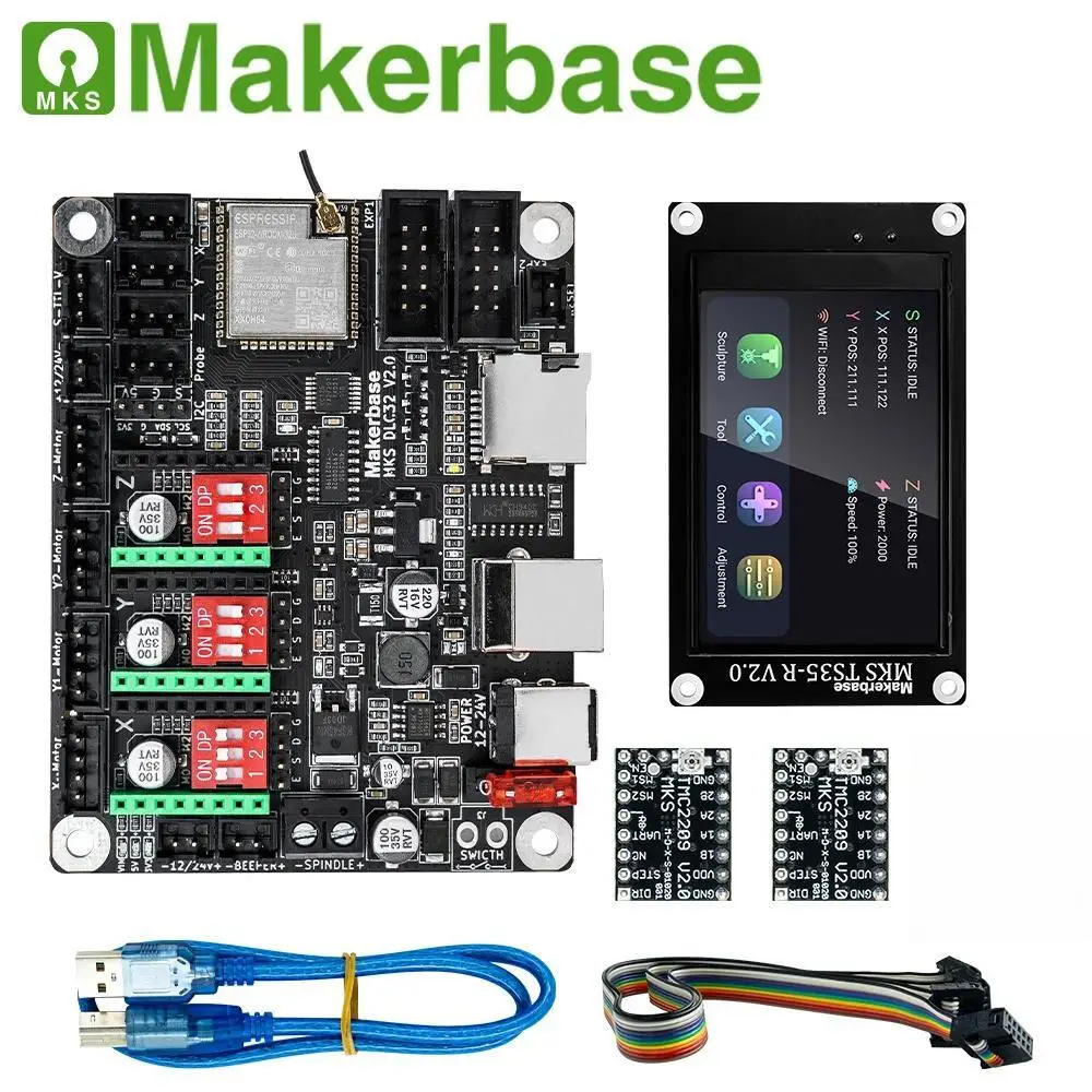 Imagem -05 - Makerbase Mks Dlc32 Grbl Controlador Funciona para Laser e Cnc com Esp32 Wifi e Ts35 24 Tela de Toque para Máquina de Gravação a Laser