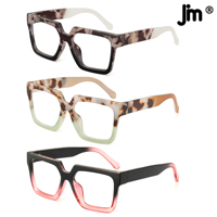 JM  Reading Glasses Women for Fashion Square Blue Light Blocking Readers Men Unisex Diopter +1.0 +1.25 +1.75 +2.0 +2.25 +2.75 +3