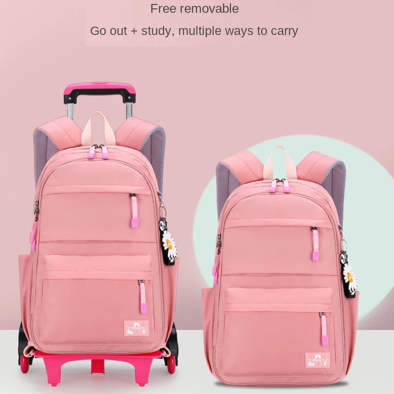 School Rolling Backpack For Teenagers Girl kids Trolley School Bag With wheels Student Backpack Children Waterproof Backpack