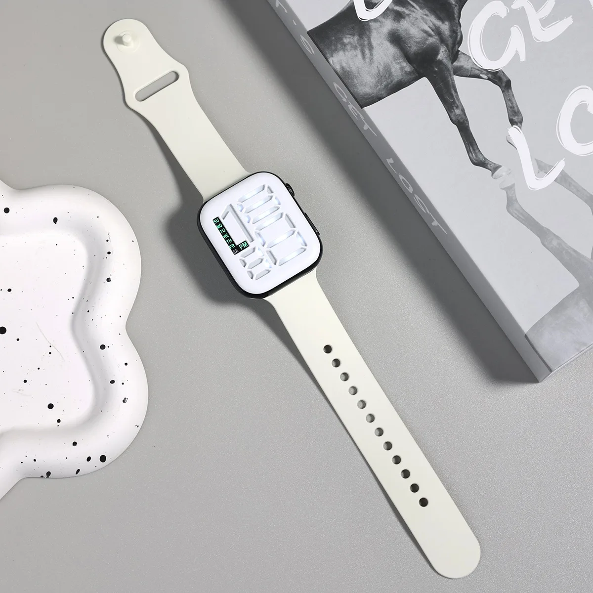 Fashion Sports Electronic Watch LED Square Week Date Digital Watches Big Screen Student Men Women Children Kids Wrist Watch Gift