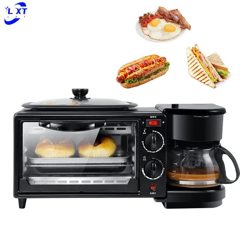Three-in-one Multifunctional Sandwich Toast Bread Electric Oven Plastic Dry-boil protection Household Appliance