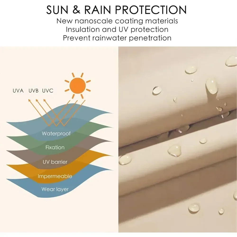 Guarda-sol dupla face, guarda-chuva de alumínio com manivela e base, para pátio ao ar livre, 14 polegadas