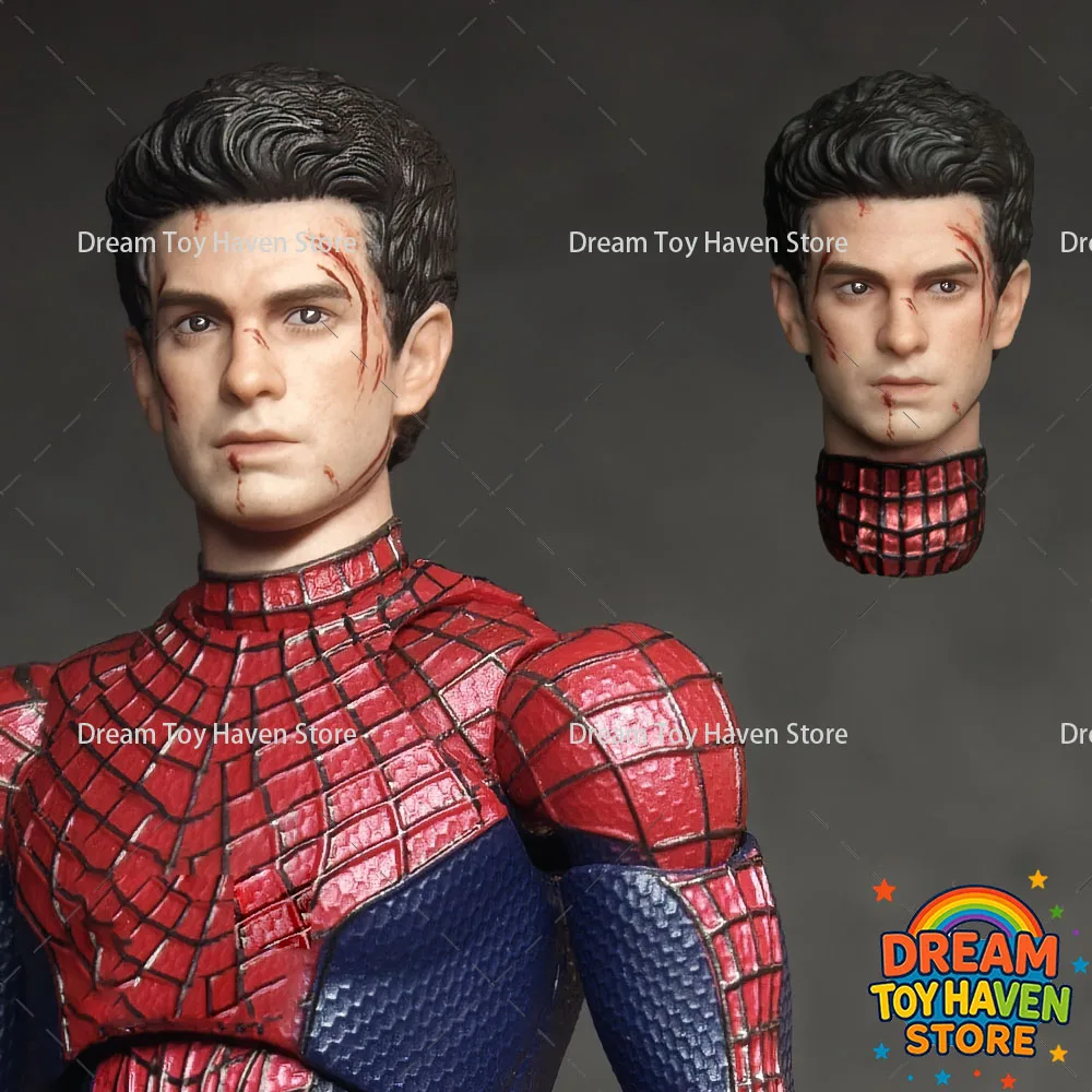 1/12 Scale Male Soldier Andrew Garfield Boy Battle Damage Head Sculpture Model Fit 6Inch SHF/MAFEX Action Figure Body Dolls