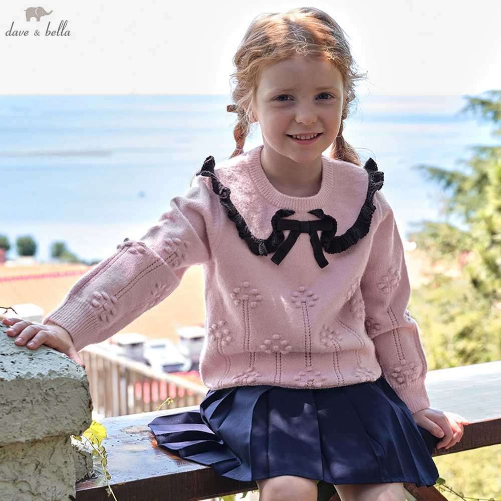 

Dave Bella Autumn Spring Pullover Sweater for Girls Knitted Sweater Children Cute Outerwear Coat Kids Clothes DK4253629