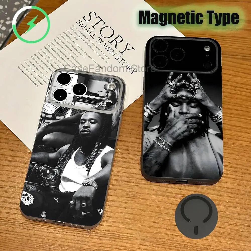 

J-JOK air Rapper Magnetic Wireless Charging Transparent gray Phone Case For iPhone 17,16,15,14,13,12,11,Pro,Max,Plus