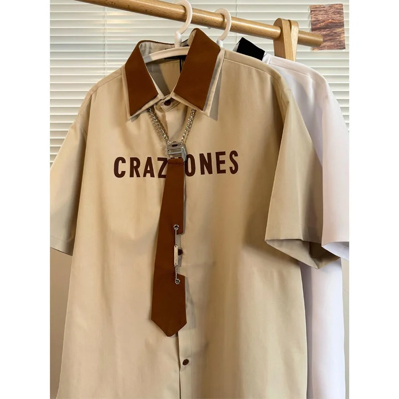 

plus Size 300 Pou American Retro Hong Kong Sle ort Sve Tie Design Sensation Men Women Couple irt Summer Faion