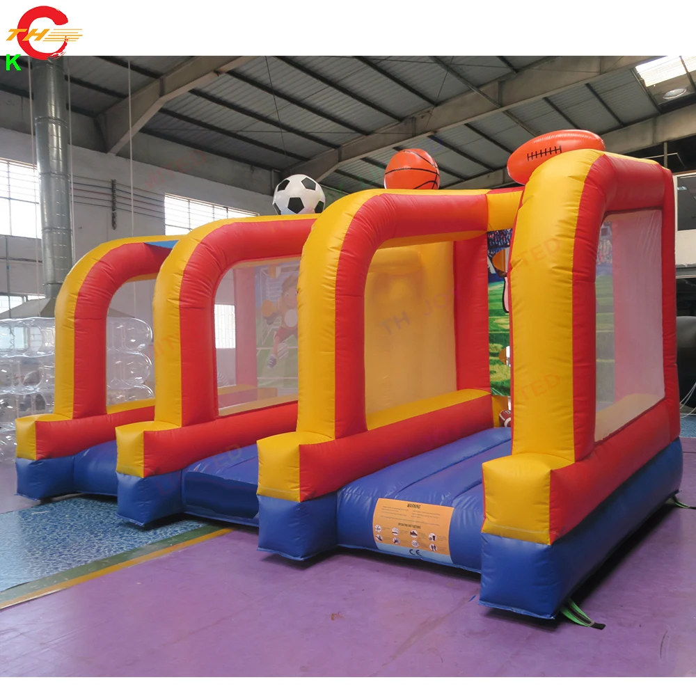 5x3m 3 in 1 Inflatable Carnival Game Toys Inflatable Basketball Rugby Football Toss Game Combo for Sale