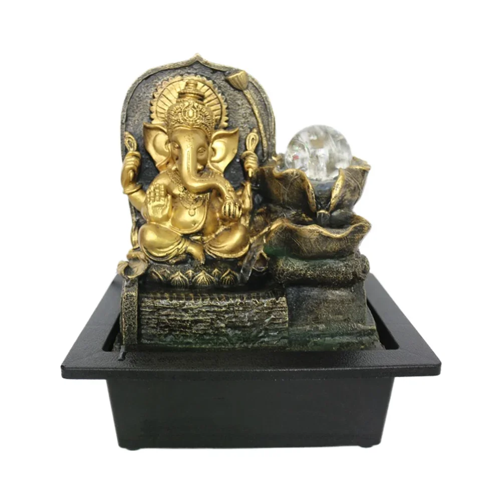 

Statues Tabletop Water Fountain Micro Landscape Crafts Ornaments Waterfall Fountain for Office Home Dining Room Bedroom