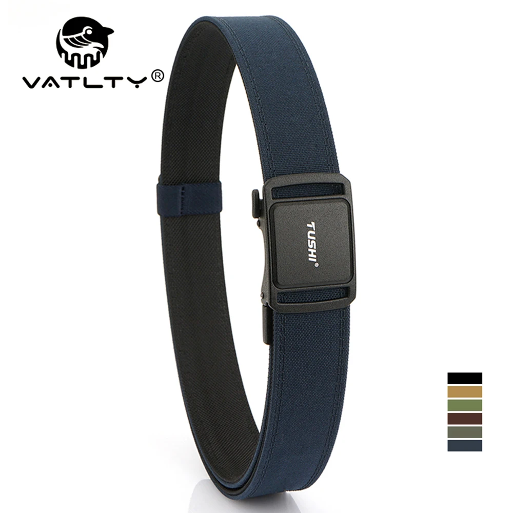 

VATLTY New Men's Trousers Belt Tight Genuine Nylon Rigid Tactical Belt Matte Metal Automatic Buckle Work Belt Male Girdle