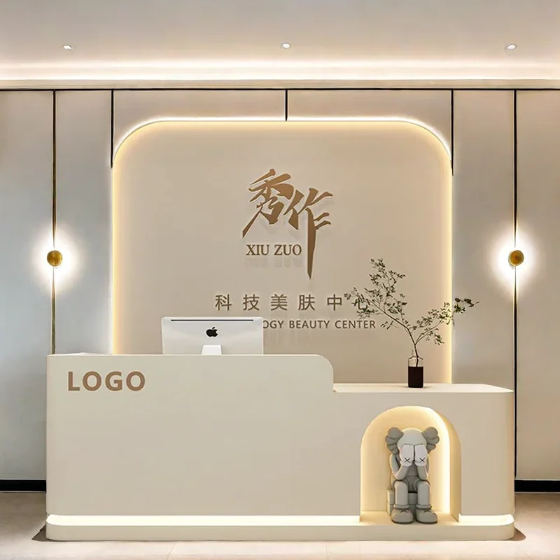 

Counter Reception Table Modern Luxury Furniture Aesthetic Center Decor Hairdressing Entrances Tables Office Salon Desk Cosmetics