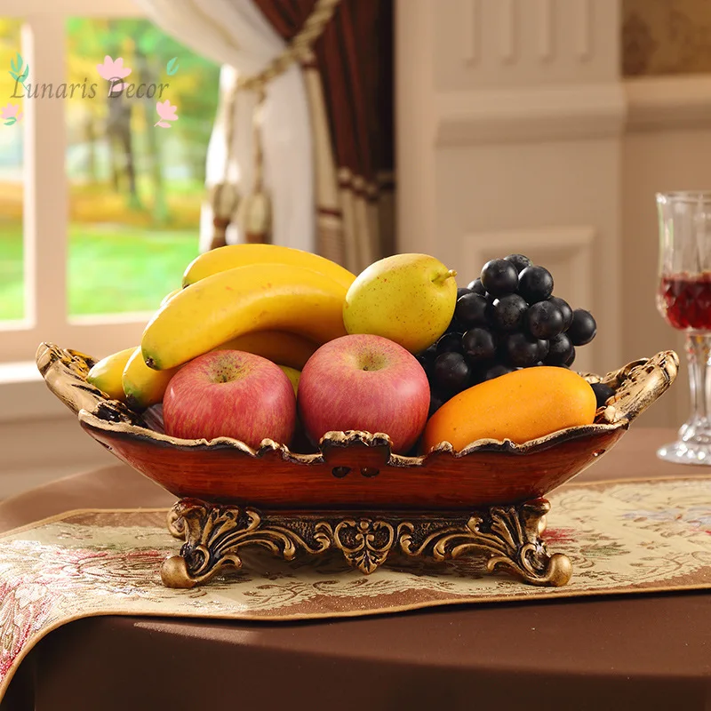 European shell craft retro fruit plate creative home decoration snack plate light luxury resin ornament
