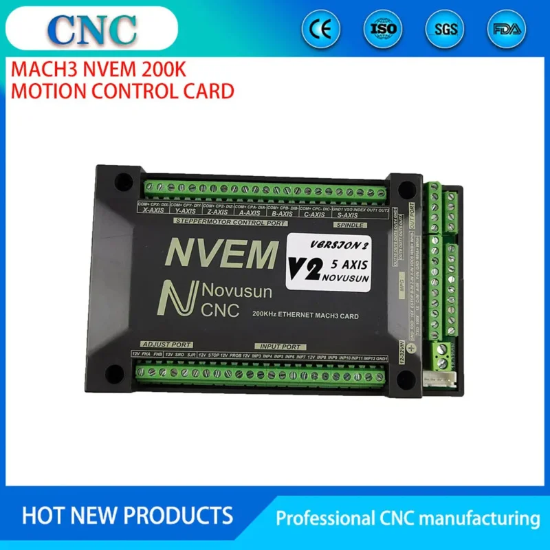 Imagem -02 - Placa de Controle Nvem Mach3 Porta Ethernet 300khz e Eixos Controlador de Movimento Cnc para Cnc Router