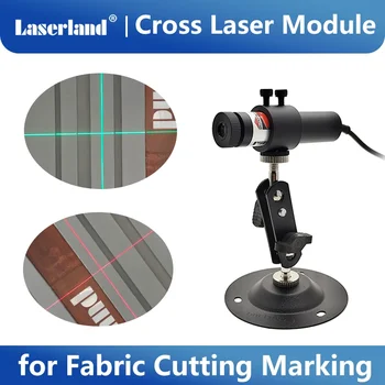 โปรเจคเตอร์ข้ามโมดูลเลเซอร์ไดโอดเลเซอร์สีแดงสีเขียวสําหรับการจัดตําแหน่งการพิมพ์สกรีนแบบกดความร้อนของตําแหน่งการตัดผ้า