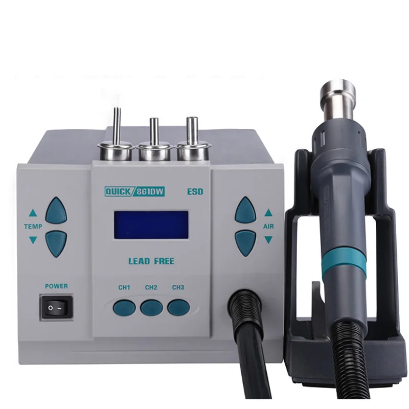 Original 1000W 220V/110V QUICK 861DW Heat Gun Lead Free Hot Air Soldering Station Microcomputer Temperature Rework Station view 5