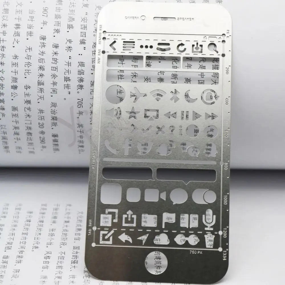 Cat Shape Template Ruler School Projects Smooth Surface Hollowed Out Ruler Vintage Stainless Steel Drawing Template Ruler