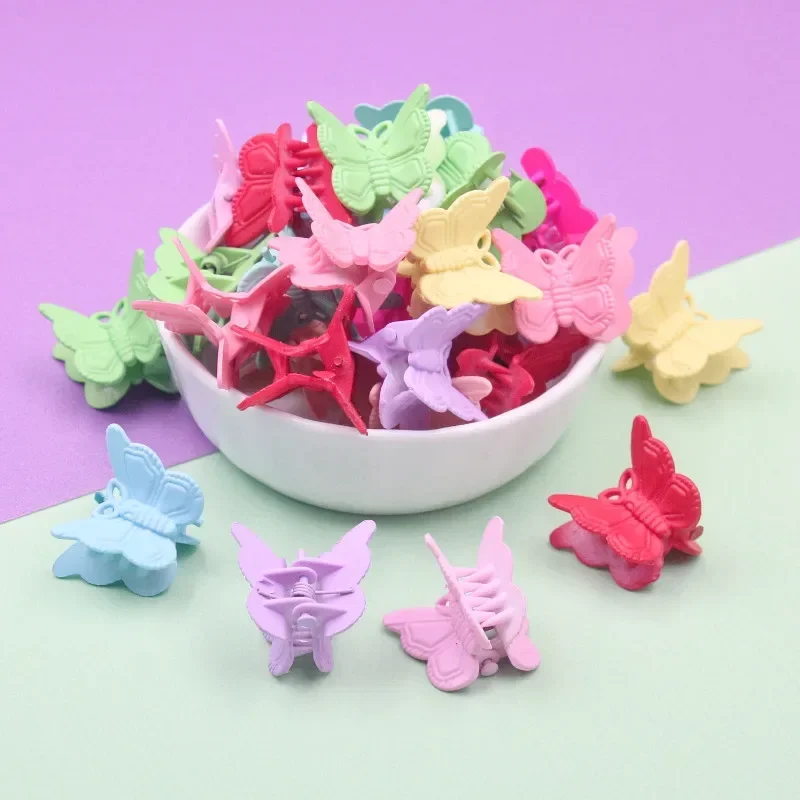 10-50Pcs/Pack Mixed Colours Mini Butterfly Hair Clips Hair Styling Accessories Tool Plastic Mini Cute Claw Hair Clip Hair Clips