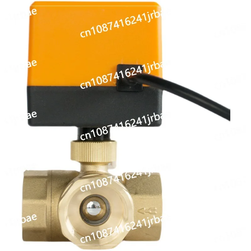 DN15,DN20,DN25,DN32,DN40,(T/L)Three Way Motorized Ball Valve 220V 12V 24V 3-Wire 2 Point Control Brass Electric