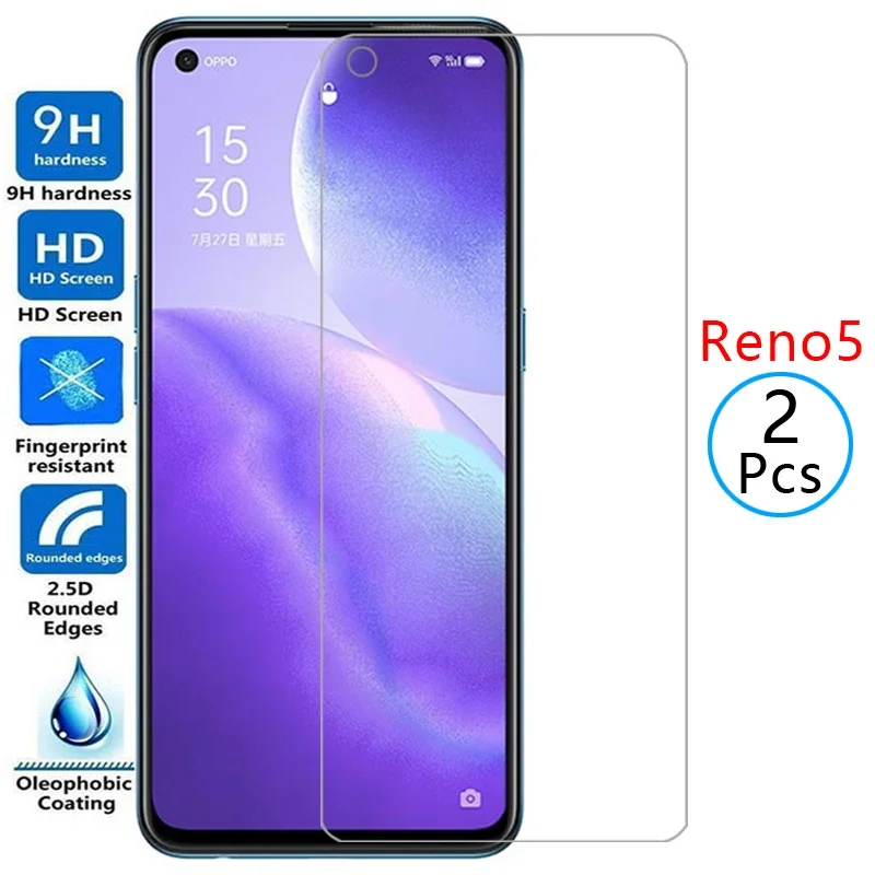 واقي شاشة من الزجاج المقسى لهاتف oppo reno5 4g 5g على reno 5 remo opporeno5 6.4 6.43 فيلم أصلي 9h opp opa appo