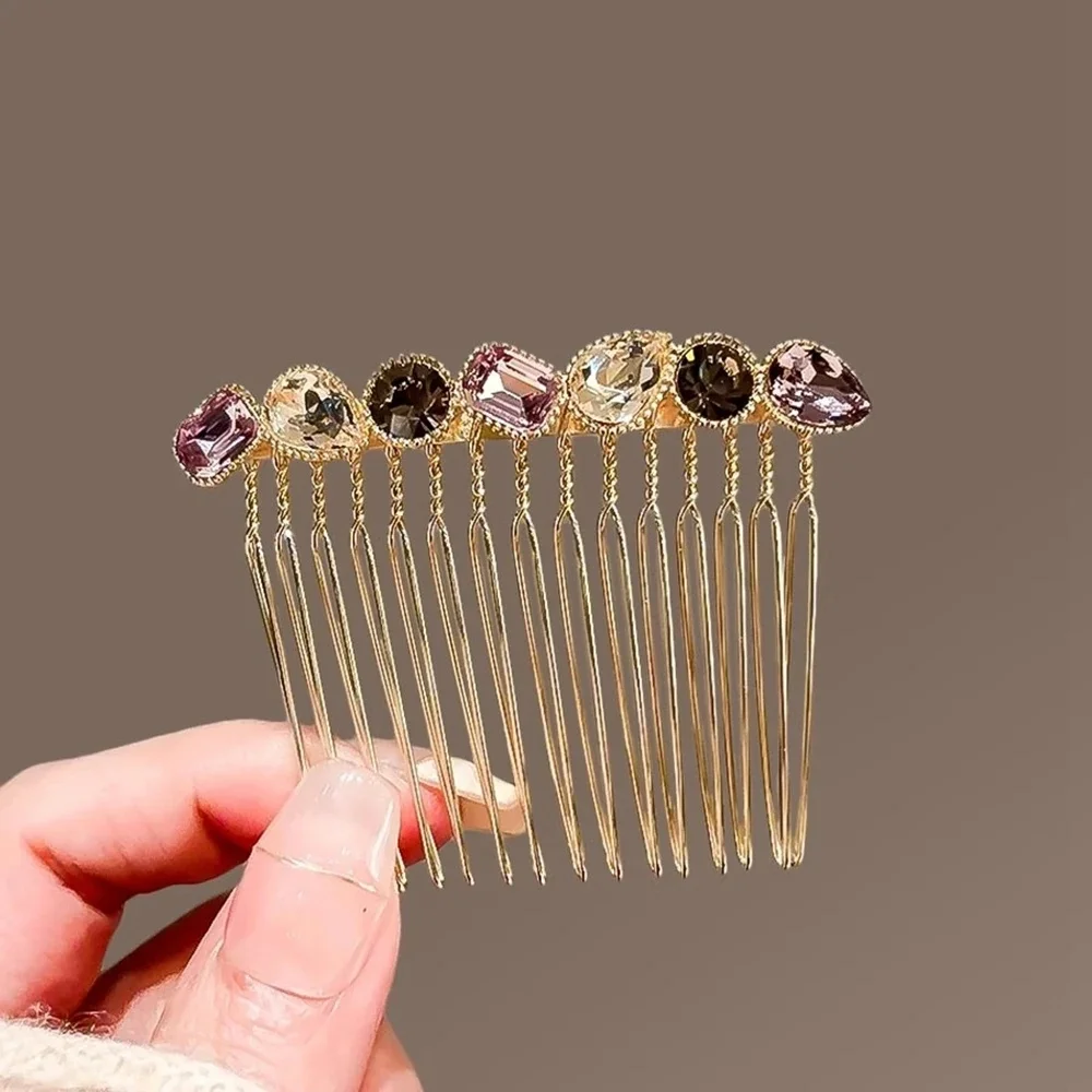 Strass Haarkämme Pony Haarnadeln für Frauen Zopf gebrochene Haarspangen eingefügte Drucknadel Mädchen Haarschmuck