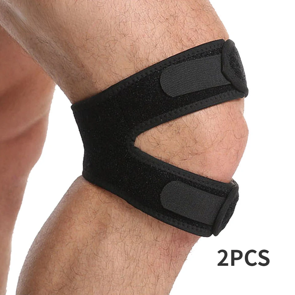 1Pair/2PCS Pressurized Knee Wrap Sleeve Support Bandage Pad Elastic Braces Knee Hole Kneepad Safety Basketball Tennis Cycling