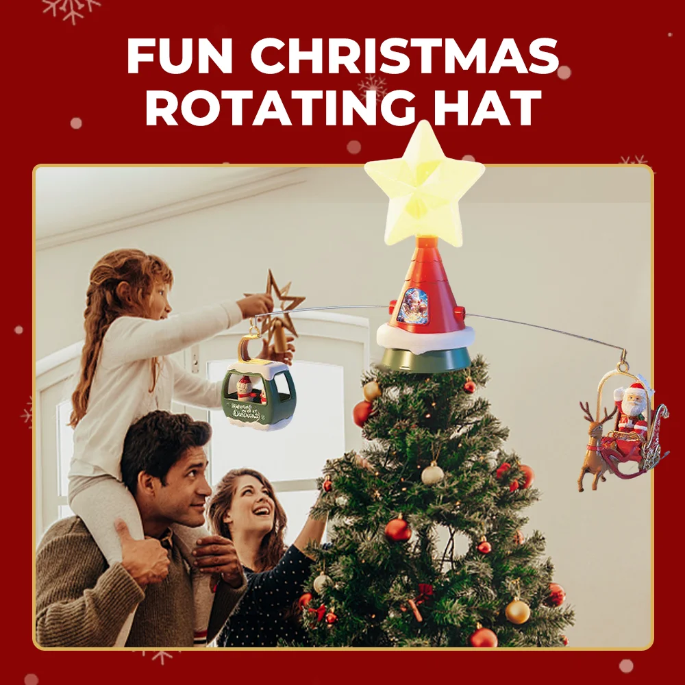 Topper per albero di Natale Decorazione rotante per albero Topper per albero Ornamenti Forniture per feste invernali Decorazioni natalizie Regalo per bambini/adulti