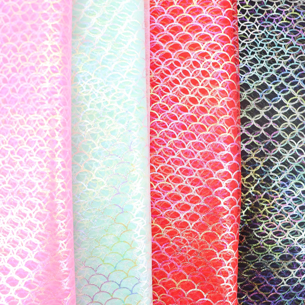 1meter Mermaid Scale Tulle Fabric Mesh Cloth for DIY Baby Fairy Princess Dress Cosplay Party Costumes Materials