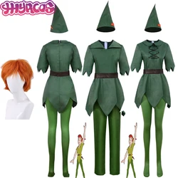 Anime Peter Pan Cosplay Costume Wigs Elf Ears PeterPan Cosplay Shoes For Women Men Halloween Boots Sets Stage Party Cos Costumes
