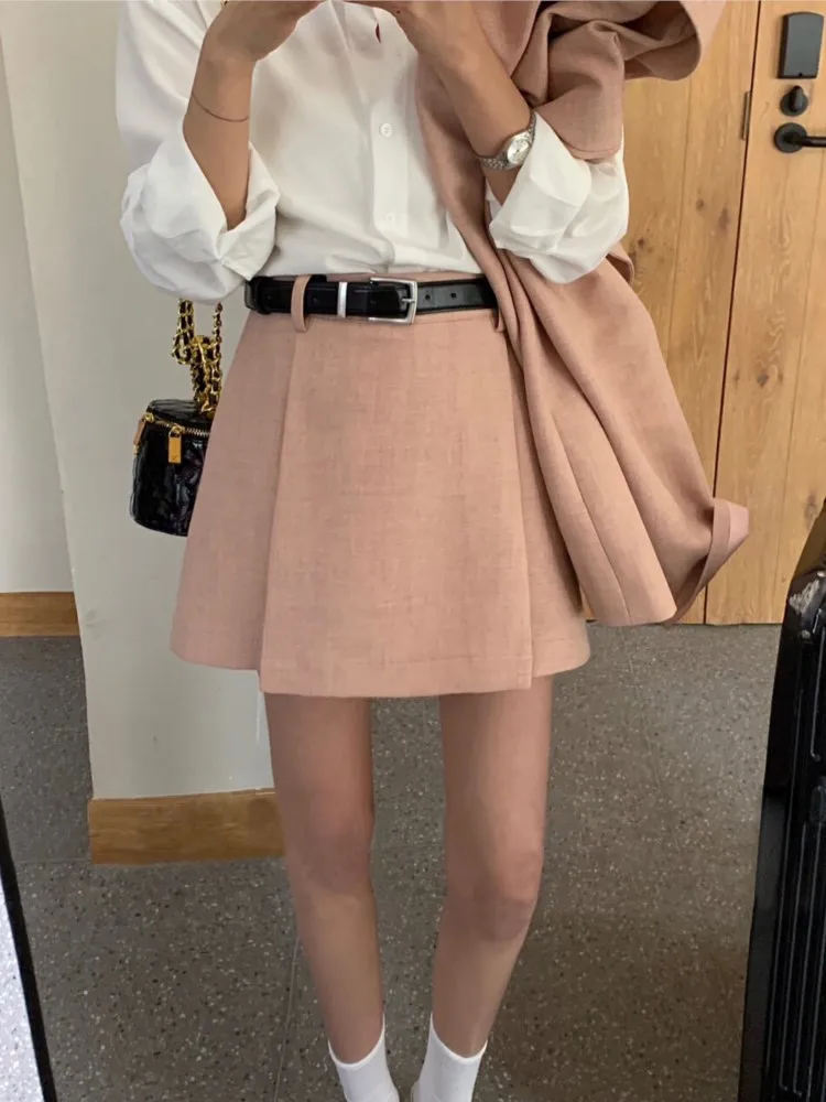 Korean Fashion Women Vintage Chic Blazer Two Pieces Set Casual Loose Jackets Coat Mini Skirts Suit Female Elegant Formal Outfits