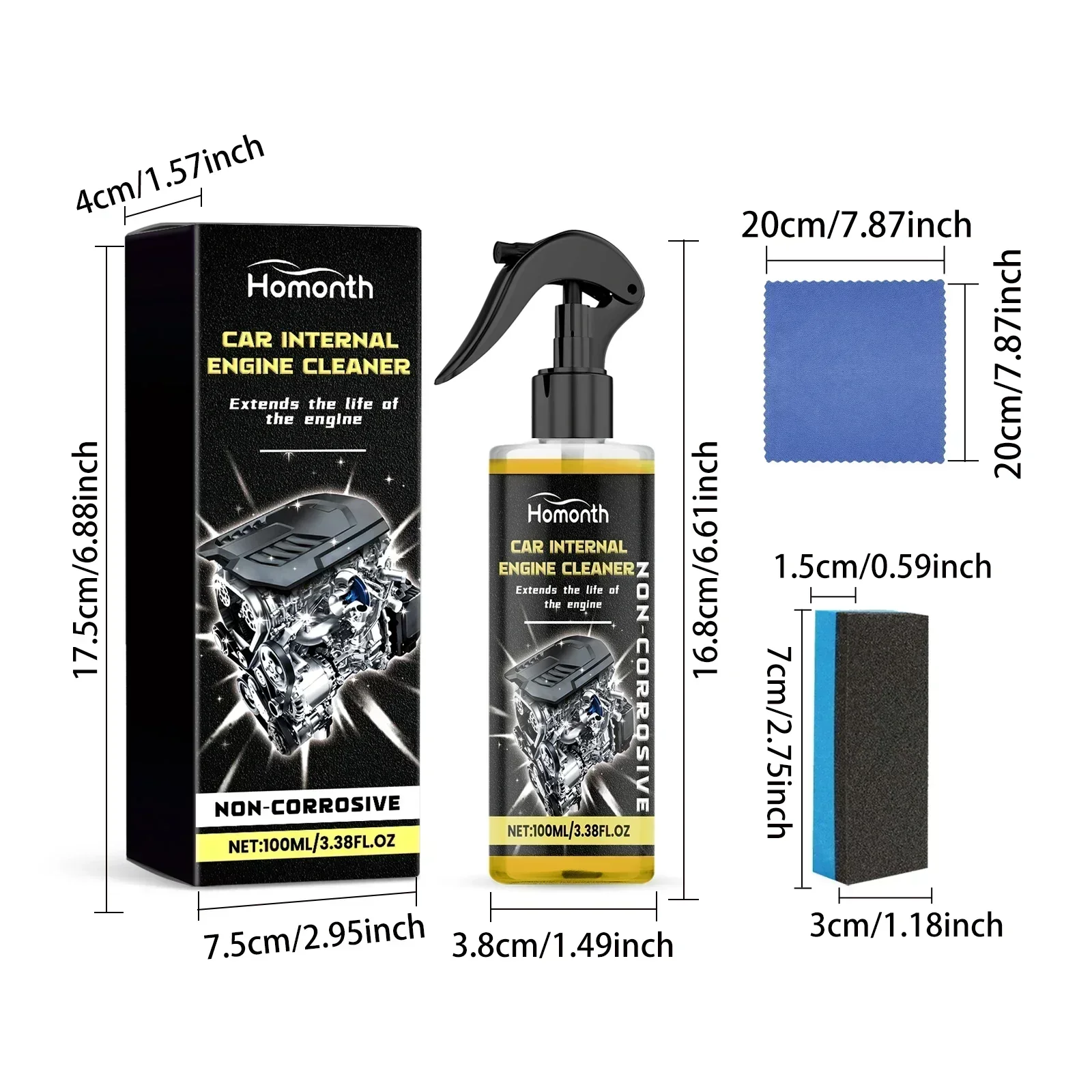 Engine Degreaser Cleaner Professional Concentrate Wipe Remove Oil Shine Protector for Metal Rubber Plastic Parts Car Motorcycle