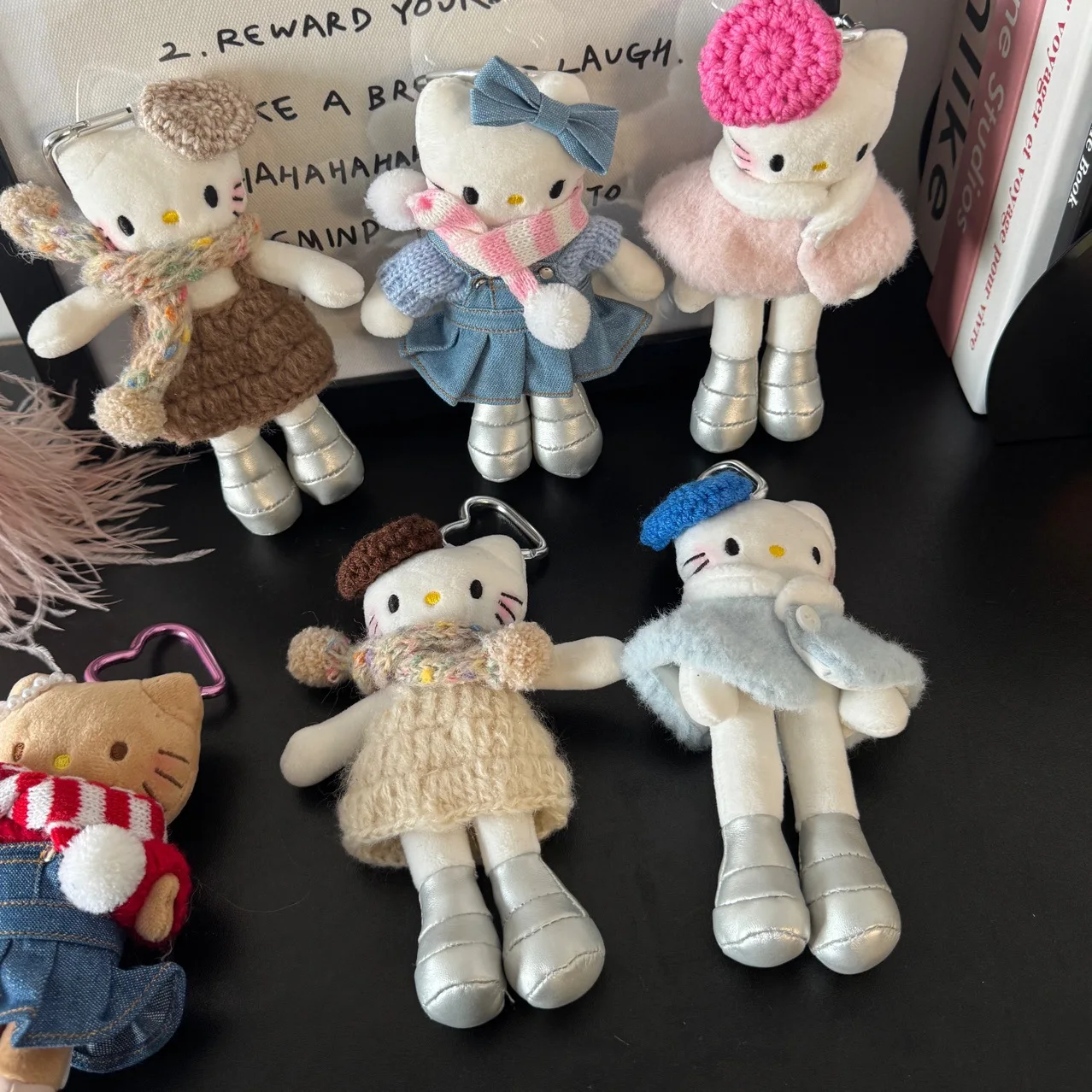 Юбка Hello Kitty, платье, плюшевая кукла, брелок, полипропилен, хлопковый наполнитель, кавайная школьная сумка, кулон, милая девушка, подарок в форме сердца
