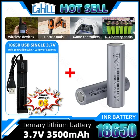 18650 Hot 100% Original INR New 3.7V 3500mAh Ternary Lithium Rechargeable Battery For Wireless Devices Toy Car Game Controllers