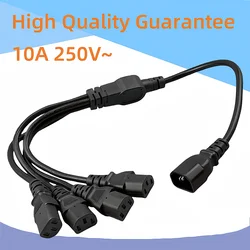 High Quality IEC 320 C14 Male Plug to 4XC13 Female Y Type Splitter Power Cord C14 to 4 x C13 250V/10A