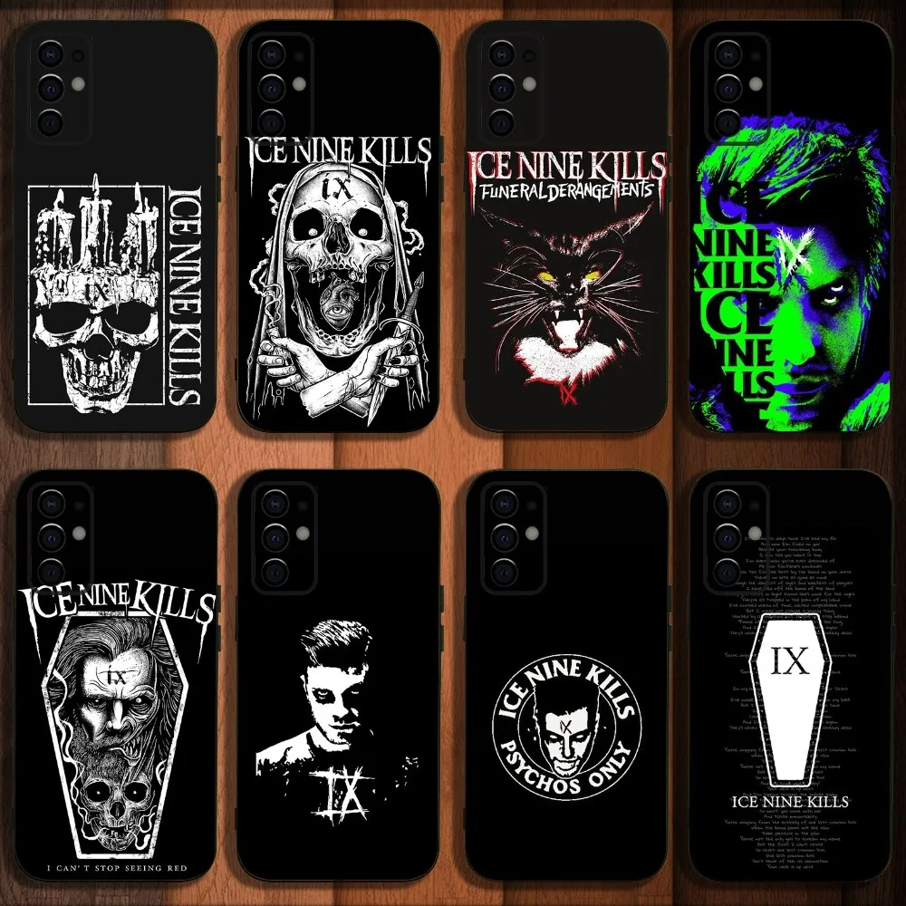 Ice n-nine Kills b Band Phone Case for Samsung,s24,s21,s22,s23,s30,ultra,s20,plus,fe,lite,note,10,9ソフトブラック5g